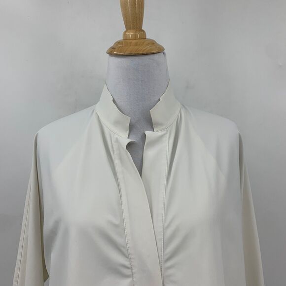 Aday Shirt Women L Large SLIM Fit Mandarin Collar Something Borrowed Snap Button - Picture 3 of 15